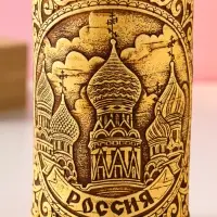 Туес "Россия", D8,5смхH(с хватком)17см, береста