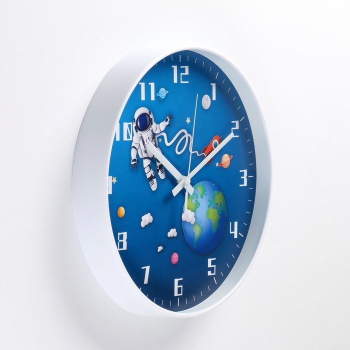 Часы настенные детские Часы настенные детские "Космос", бесшумные, d-30 см, микс