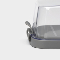 Маслёнка пластиковая &laquo;Летиция&raquo;, 16.5&times;10 см, цвет пыльно-серый