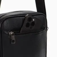 Сумка мужская, 21*7*25 см, отд на молнии, 2 н/карман, длин рег.ремень, черный