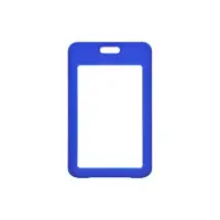 Бейдж вертикальный Calligrata, без держателя, внешний размер 110&times;70 мм, внутренний размер 85&times;54 мм, пластик, софтач, синий