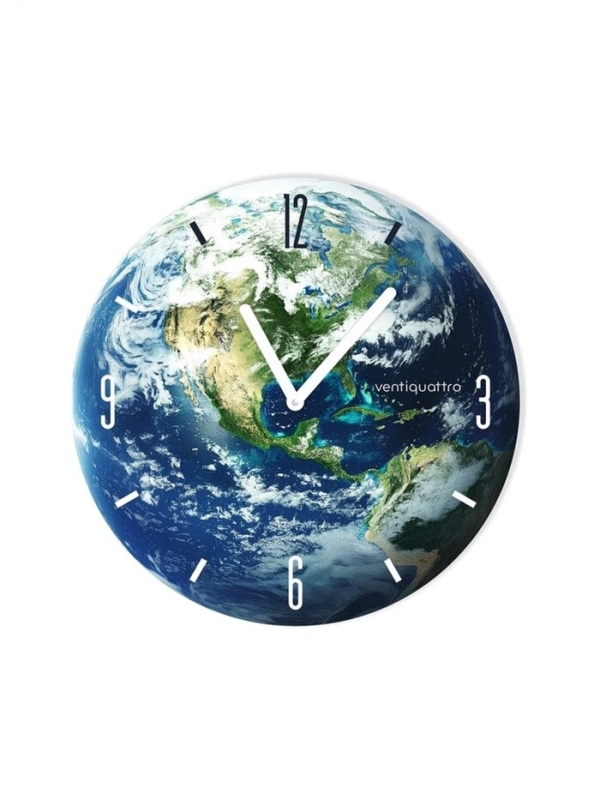 Часы настенные "Terra", планета Земля, интерьерные, плавный ход, d-33,5 см