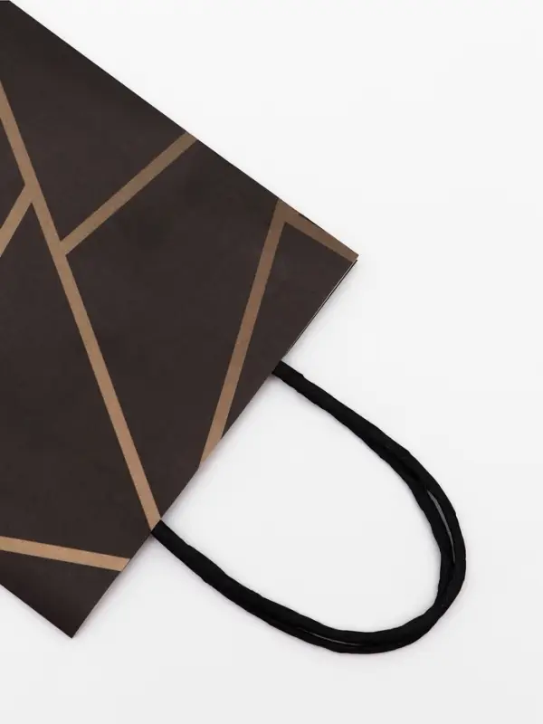 Пакет крафт под бутылку &laquo;Геометрия&raquo;, 14&times;8&times;32 см