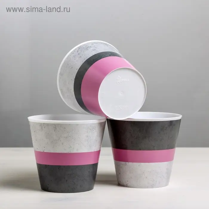 Набор кашпо для цветов 3 в 1 &laquo;Лофт&raquo;, 0,8 л, 11 х 12 см