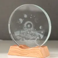 Сувенир стекло свет "Диск.Космическая станция" 5хLED d=10 см, USB 10х4х11,4 см