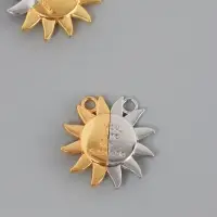 Замок магнитный металл "Солнце" набор 2 шт золото-серебряный 2,7х2,6 см