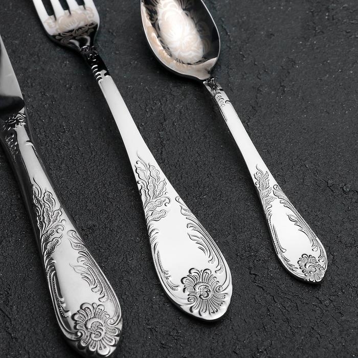 Набор столовых приборов &laquo;Императорский&raquo;, 24 предмета, художественная роспись, декоративная коробка