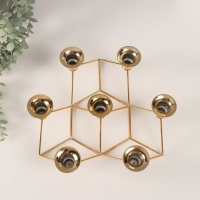 Подсвечник металл на 7 свечей "Геометрия" d-2 см 30х29,5х10,5 см