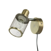 Бра с проводом "Селден" 1хЕ27 40Вт бронза 14х8х12 см