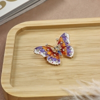 Брошь &laquo;Бабочка&raquo; мозаика малая, цветная в золоте