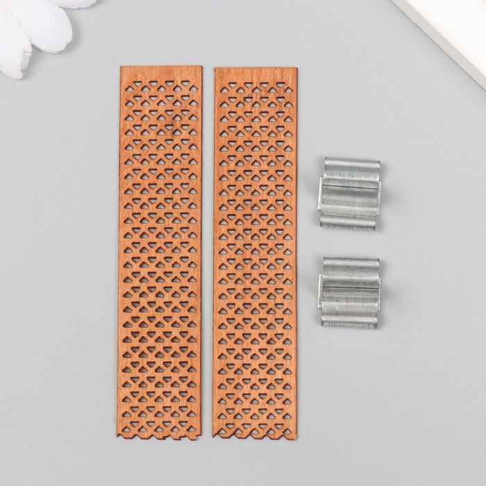 Фитиль для свечи дерево с металлическим держателем широкий набор 2 шт 2х9 см