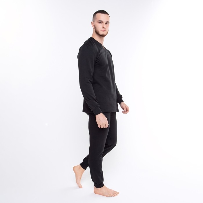 Термобельё мужское НАЧЁС (фуфайка/кальсоны), цвет чёрный, размер 54