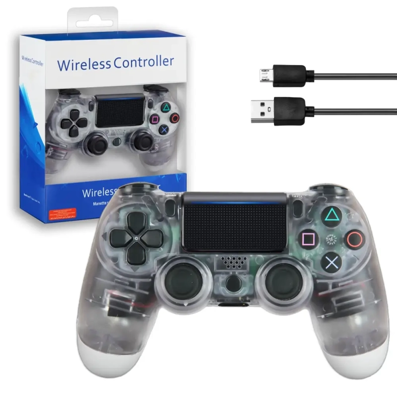 Джойстик PS4 DualShock беспроводной AA прозрачный