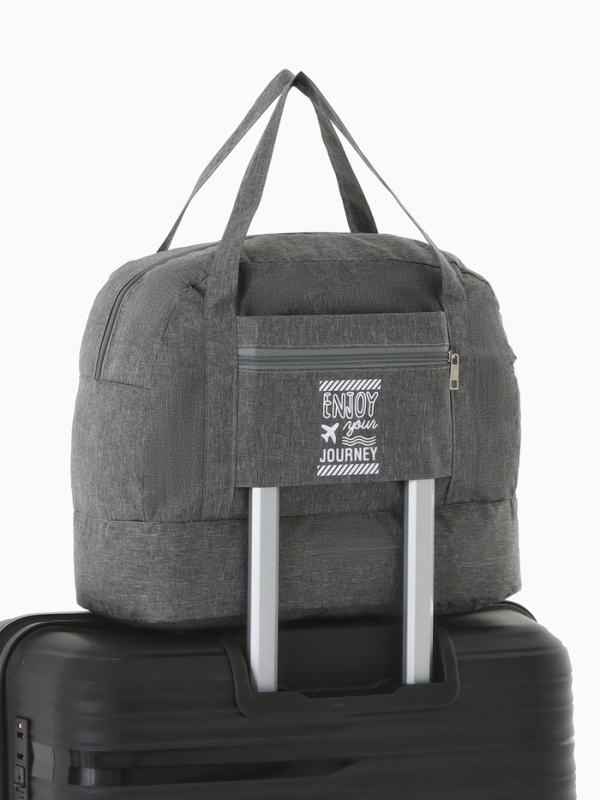 Сумка дорожная на молнии, серая