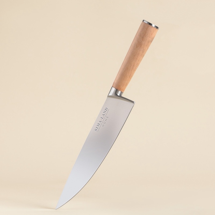 Нож кухонный шеф SL Home &laquo;Калабрия&raquo;, нержавеющая сталь, 20,5 см, бежевый