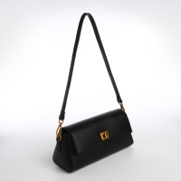 Сумка женская мессенджер на клапане TEXTURA, средний размер, цвет чёрный Сумка женская мессенджер на клапане TEXTURA, средний размер, цвет чёрный