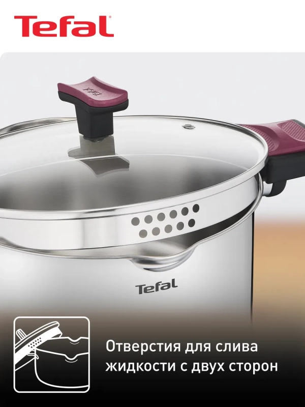 Кастрюля Cook & Clip 24 см с крышкой, подходит для индукции