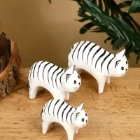 Набор сувенирный "Кошки" дерево H 7.5; 7; 5.5 см, цв. белый