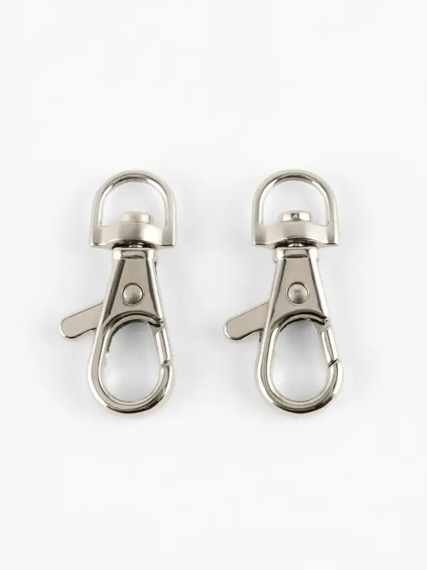 Карабин металлический TEIRA, набор 2 шт., 6.7 г, 3.8&times;1.3 см/9&times;2 мм, цвет серебряный