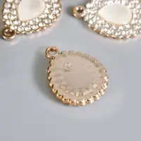 Декор для творчества пластик "Капля в ажуре" золото со стразами 3,2х2,4х0,6 см