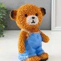 Копилка "Мишка в джинсах" коричневый, 19,5х13х11 см