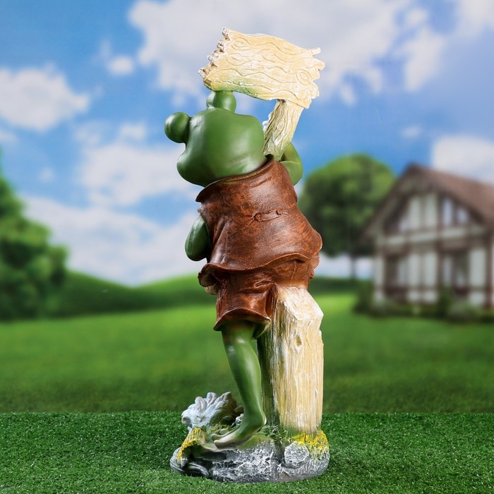 Садовая фигура "Лягушка - Дача это кайф" 51х21х19см