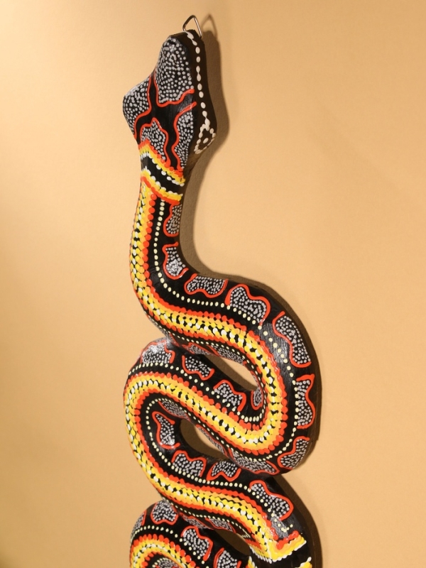 Сувенир интерьерный "Змея" дерево 50х13 см, цв. серый