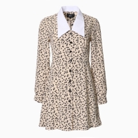 Платье женское с воротником MIST р. 48, бежевый Платье женское с воротником MIST р. 48, бежевый