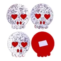 Декор на клеевой основе &laquo;Череп&raquo; набор 4 шт., размер 1 шт.: 4.1&times;4.5 см