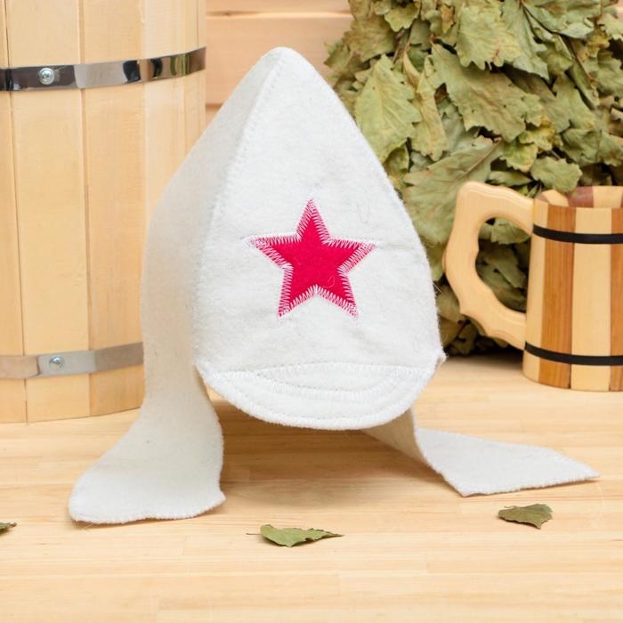 Шапка для бани Шапка для бани "Будёновка" светлая