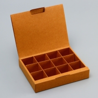 Коробка для 12 конфет, 19 х 15 х 3,5 см. Кондитерская упаковка Коробка для 12 конфет, 19 х 15 х 3,5 см. Кондитерская упаковка