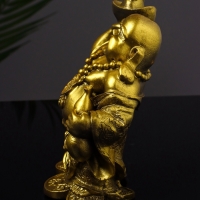 Статуэтка "Хотей со слитком" 15 см,  цвет золото