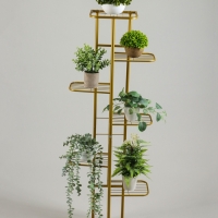 Подставка для цветов Greengo, 7 полок, 43 &times; 22 &times; 126 см, напольная, металл, цвет золотой