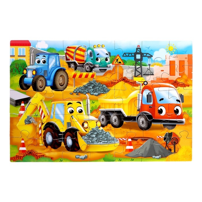 Пазлы &laquo;Машины на стройке&raquo;, 35 элементов