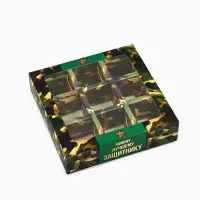 Коробка под 9 конфет с ячейками &laquo;23 февраля&raquo; 14.5 х 14.5 х 3.5 см