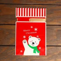 Пакет полиэтиленовый подарочный &laquo;Белый медведь&raquo;, с завязками, 14.5&times;22.5 см