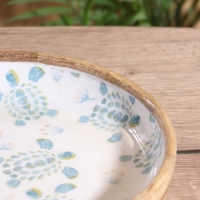 Блюдо "Черепаха и цветы" дерево манго 25х25х4,5 см