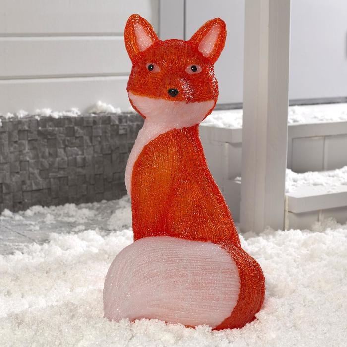 Светодиодная фигура &laquo;Лиса&raquo; 60 &times; 30 &times; 30 см, акрил, 120 LED, 8 режимов, 24 В, свечение белое