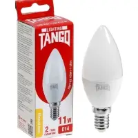 Лампа светодиодная TANGO, С37, 11 Вт, E14, 1045 Лм, 3000K, IP20, свечение тёплое белое, матовое стек