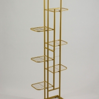 Подставка для цветов Greengo, 8 полок, 43 &times; 22 &times; 141 см, напольная, металл, цвет золотой