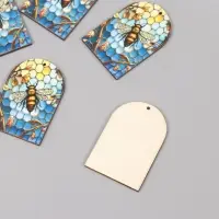 Декор для творчества дерево "Пчела и соты. Витраж" 4,4х3х0,3 см