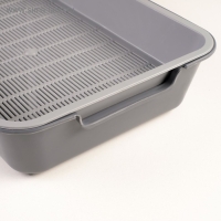 Туалет с сеткой "Белла" для кошек, 37 х 27 х 8 см, серый Туалет с сеткой "Белла" для кошек, 37 х 27 х 8 см, серый