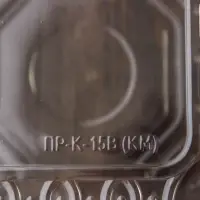 Контейнер одноразовый с неразъёмной крышкой ПР-К-15 В, пластик, квадратный, 250 мл, 15.2&times;8.1 см, прозрачный