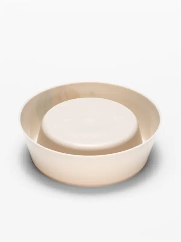 Миска "Мур-мяу" для кошек 0,3 л, 14,5 x 14,5 x 4 см, светло-бежевый