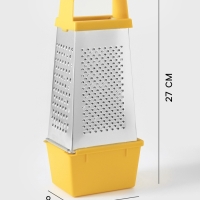 Тёрка Доляна &laquo;Универсал&raquo;, 4 грани, контейнер 450 мл, 27&times;12&times;0,9 см, цвет МИКС