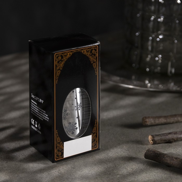 Светодиодная фигура &laquo;Серебристая свеча со снеговиком&raquo; 5 &times; 9 &times; 5 см, пластик, батарейки AG13х3 (в комплекте), свечение тёплое белое