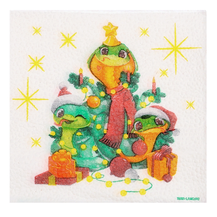 Салфетки новогодние бумажные &laquo;С Новым годом: ёлочка&raquo;, однослойные, 24х24 см, 20 шт.