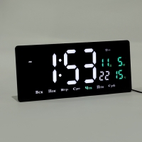 Часы электронные настенные, календарь и термометр, 36.2 х 15.5 см, белые цифры 10 х 4.5 см 1076627 Часы электронные настенные, календарь и термометр, 36.2 х 15.5 см, белые цифры 10 х 4.5 см 1076627