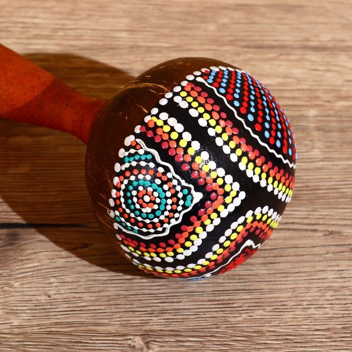 Сувенирный музыкальный инструмент Сувенирный музыкальный инструмент "Маракас" 22х9х9 см микс