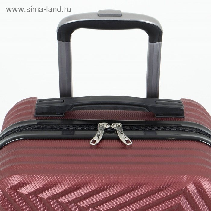 Чемодан малый 36 л (S), «Фабрика КАРТЕКС», отдел на молнии, кодовый замок, 4 колеса, цвет бордовый Чемодан малый 36 л (S), «Фабрика КАРТЕКС», отдел на молнии, кодовый замок, 4 колеса, цвет бордовый